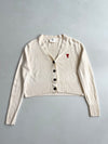 AMI Paris Ami de Coeur Cream Cropped Cardigan women’s (S)