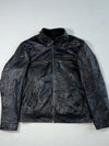 Vintage OWK Black Leather Zip-Up Racer Jacket (M)