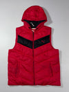 Puma Hooded Puffer Gilet – Red & Black Sleeveless Padded Vest (L)