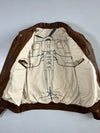 F21 Army Aviator Patch Leather Jacket (L/Xl)