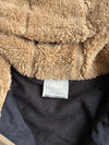 New Balance Sherpa Fleece Hooded Zip Jacket – Beige/Black (S)