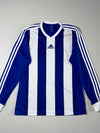 Adidas Blue & White Striped Climalite Long Sleeve Jersey (M)