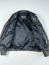 Vintage Loma Black Leather Bomber Jacket with Epaulettes (S)