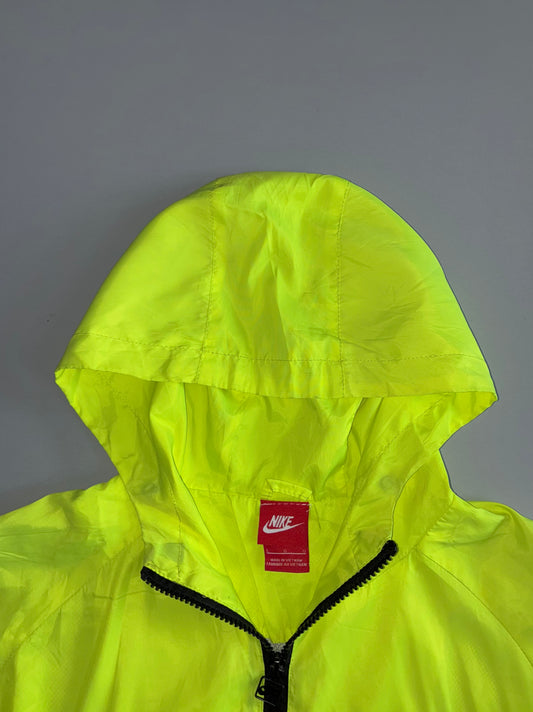 Nike Sportswear Windrunner Neon Volt & Geometric Print Hooded Jacket — Made in Vietnam | Size L