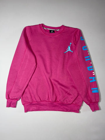 Jordan | Hot Pink Jumpman Sleeve Print Crewneck | (M)