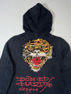 Vintage Ed Hardy Black Tiger Rhinestone Zip-Up Hoodie Women’s (S)