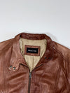 Massimo Dutti Leather Jacket – Cognac Brown (Women's)(S)