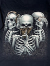 Evil Hear No Evil Speak No Evil Skeleton Graphic Tee  (M)
