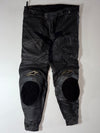 Alpinestars Genuine Leather Armored Motorcycle Racing Pants – Black Knee padded (W:38) (L:38)