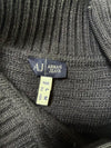 Vintage Armani Jeans AJ Ribbed Knit Asymmetric Zip Mock Neck Sweater (M)