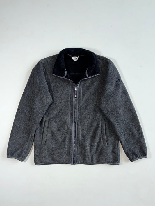 The North Face Charcoal Fleece Zip Jacket with Sherpa Lining (S)