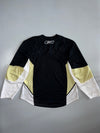 Reebok Sport Maska Colorblock Polyester Hockey Practice Jersey Black White Gold (XL/2XL)