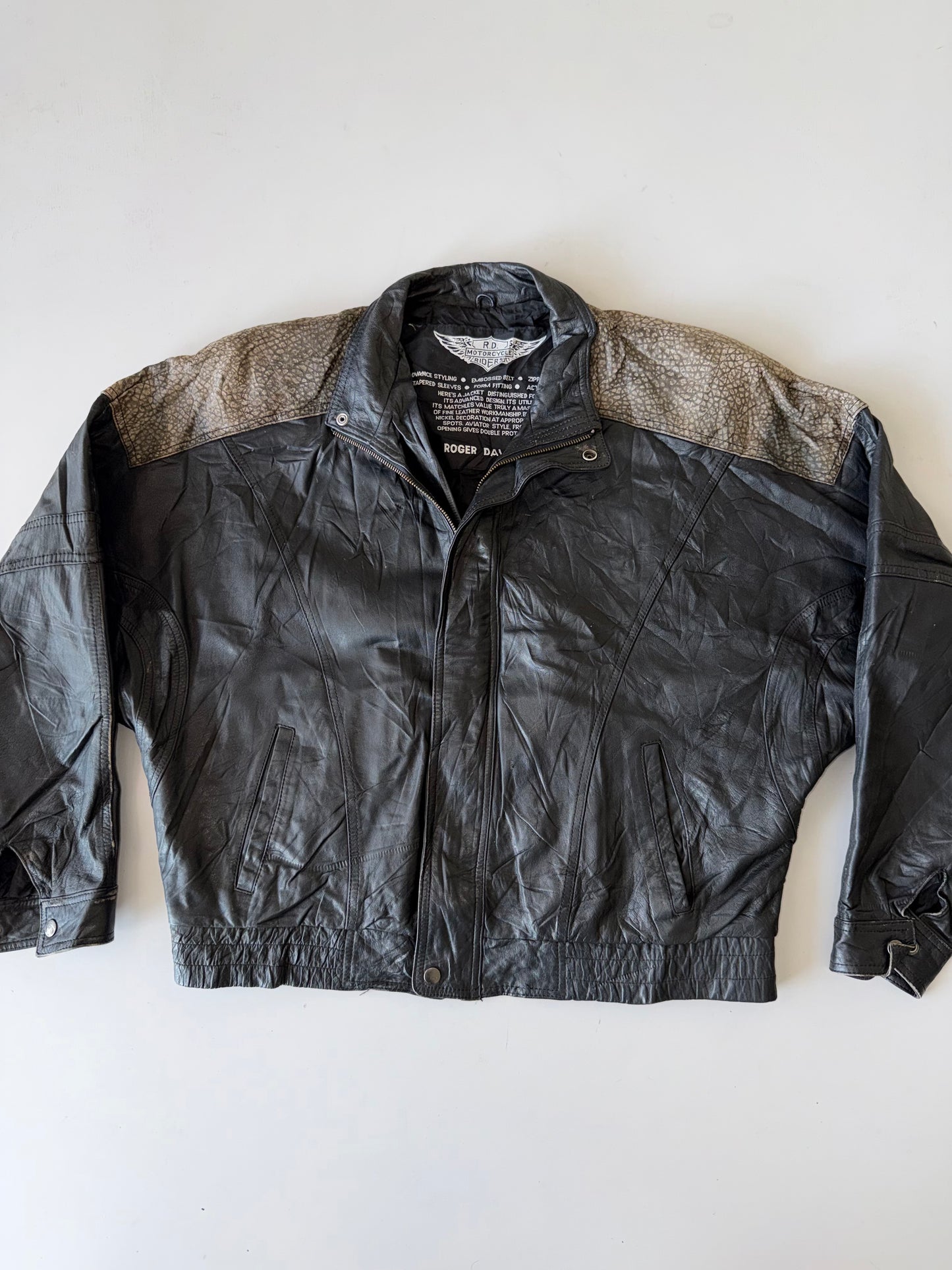 !                    RD Motercycle Rider Original Leather Jacket (XL)