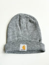 Vintage Carhartt Heather Grey Cuffed Knit Beanie (H-11.5 inches/W-18)
