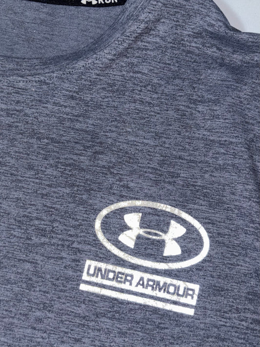 Under Armour | Black Heather Run Logo T-Shirt | (L)