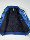 Vintage Jake Navy White Satin Souvenir Bomber Jacket Embroidered (S)