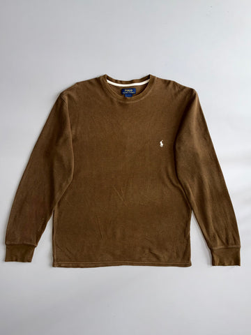 Polo Ralph Lauren Waffle Knit Thermal Long Sleeve Brown (L)