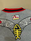 Vintage Y2K EVISU Japan Koi Fish Wave Patch Varsity Jacket  (M/L)