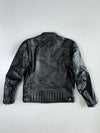 First Mfg Black Leather Biker Jacket (L)