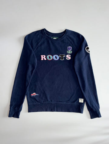 Roots Canada Patch Logo Crewneck Sweatshirt Navy (S)