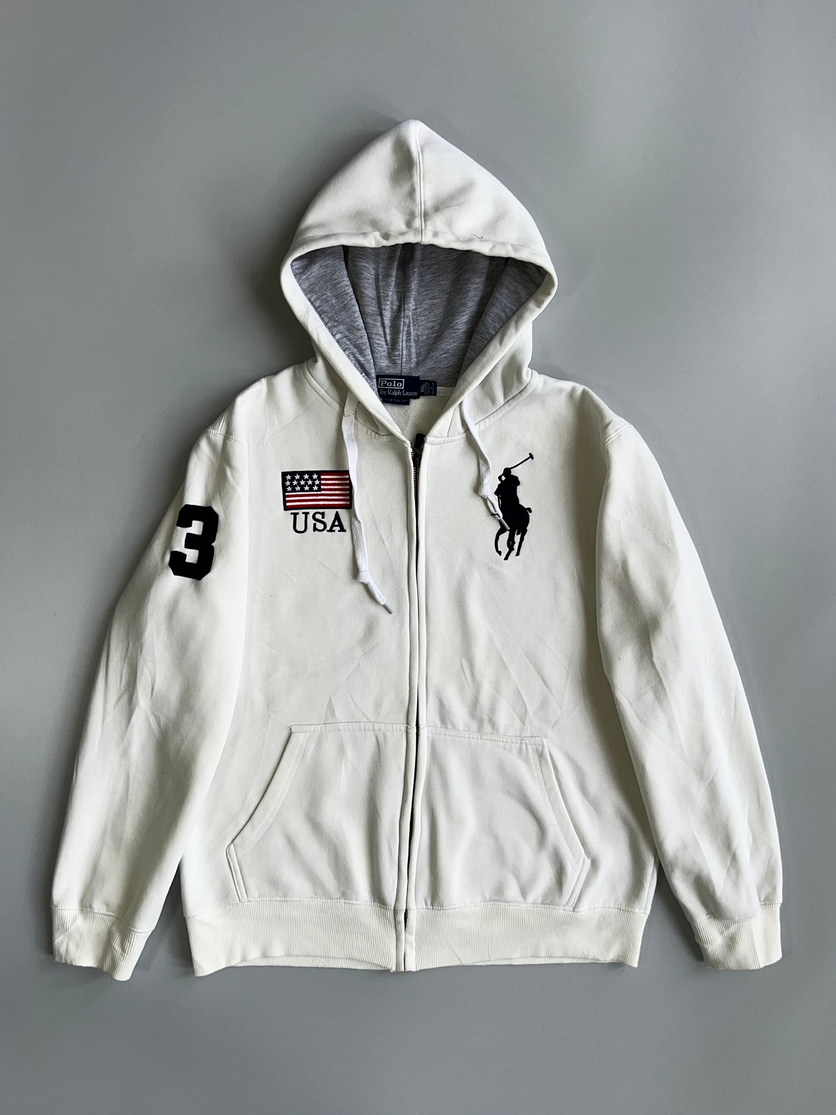 Polo Ralph Lauren | Big Pony USA Flag Zip Hoodie (L) – Drip Drop