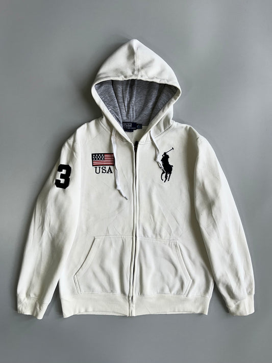 Polo Ralph Lauren | Big Pony USA Flag Zip Hoodie (L)
