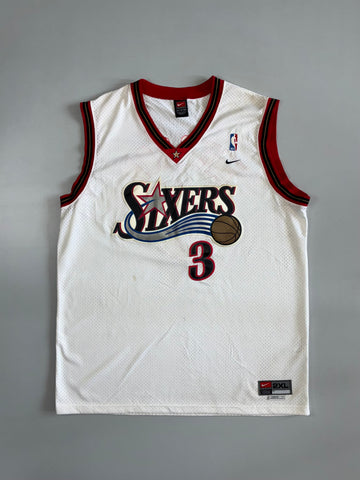 Nike NBA Philadelphia 76ers #3 Allen Iverson Jersey | White (2XL)