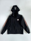 Adidas Climaproof Reflective 3-Stripe Hooded Windbreaker Jacket (M)