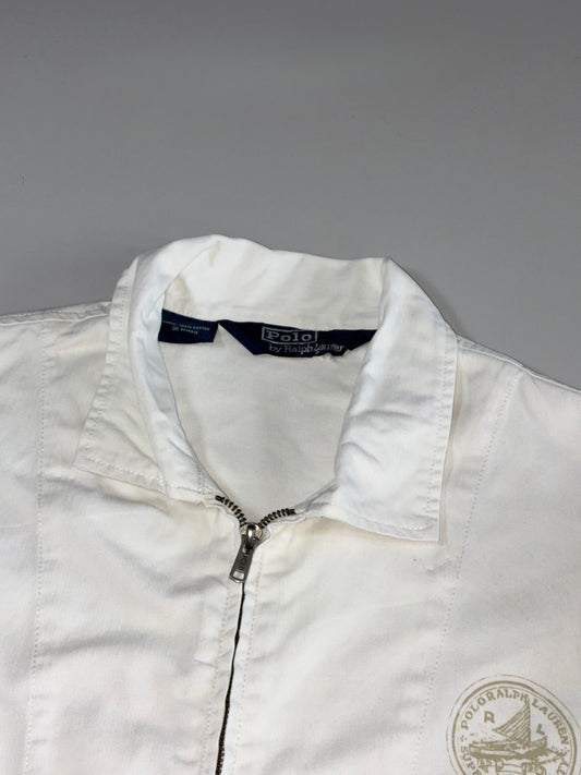 Polo Ralph Lauren White Cotton Harrington Jacket — (L)