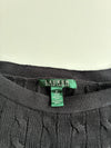 Lauren Ralph Lauren Black Cable Knit Sweater with Gold Buttons | woman’s Size (XS)