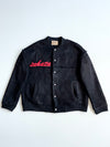 SSQD "Sakata" Black Faux Suede Sherpa Bomber Jacket (L/XL)