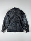 Paul & Shark Yachting | Black Leather Bomber Jacket – Embossed Shark Made in Italy | (M)