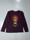 Big Train Osaka “Jizo-Bosatsu” Graphic Long Sleeve Tee  Maroon, (L)