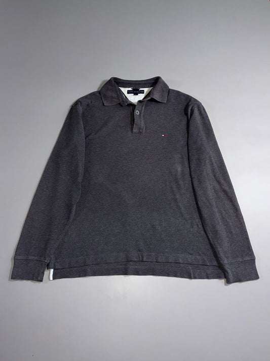 Tommy Hilfiger Charcoal Long Sleeve Polo Shirt (XL/2XL)