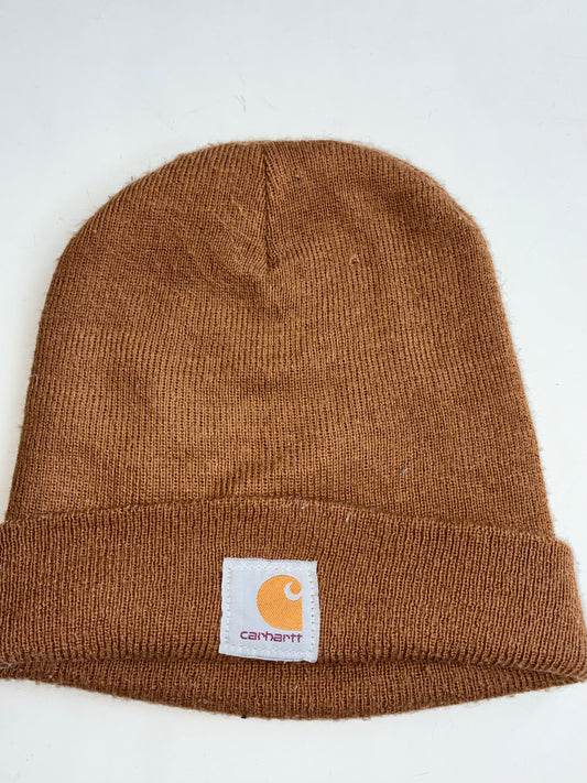 Vintage Carhartt Brown Cuffed Watch Knit Beanie (H-11 inches/W-20)