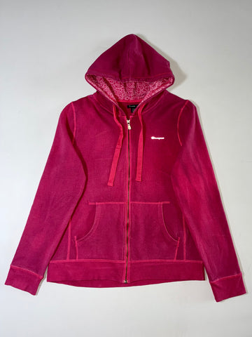 Champion Magenta Pink Full-Zip Hoodie – Printed Hood Lining & Reflective Logo | (S)
