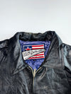 Vintage U.S. Authentics by Michael Hoban Genuine Leather USA Flag Bomber Jacket (M)