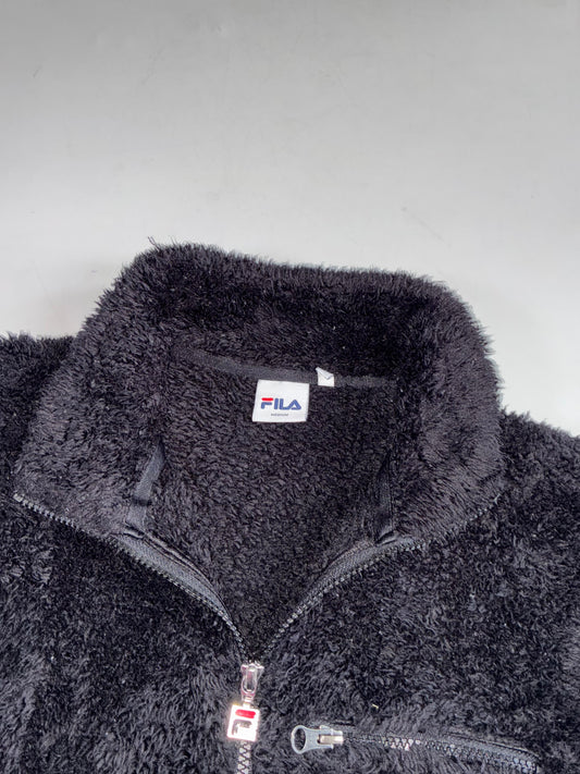 Fila Black Sherpa Fleece Full Zip Jacket (M)