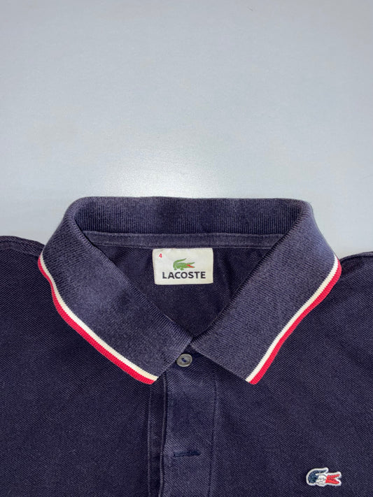 Lacoste Navy Tricolore Piqué Polo – France Croc Logo (L)