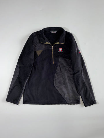 Black Yak Extreme Peak Embossed Patchwork Half-Zip Fleece – Black (S)