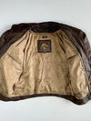 Adventure Bound Distressed Brown Leather Bomber Jacket (XL)