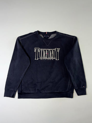 Tommy Hilfiger Heritage Logo Embroidered Navy Crewneck Sweatshirt (M)