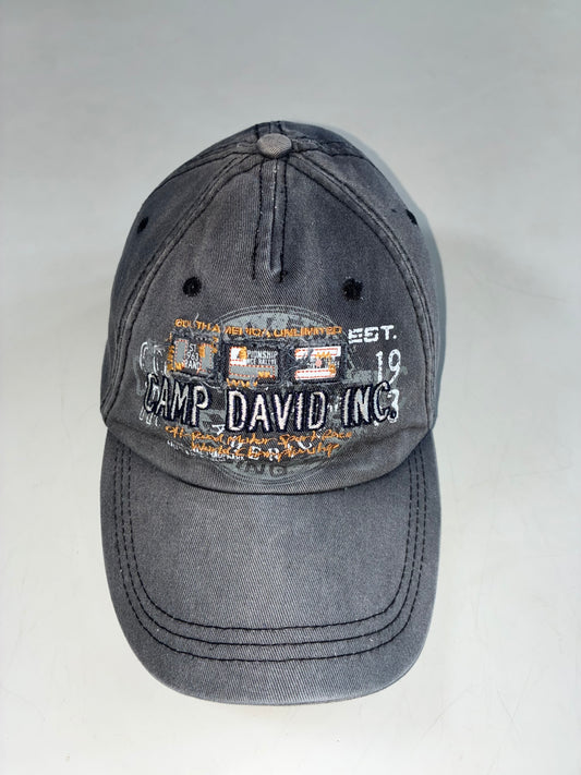 Camp David Inc. Rally Patchwork Embroidered Washed Grey Cap (Adjustable)