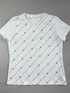 FILA Diagonal Logo Stripe Tee – White All-Over Print Women’s  (M)