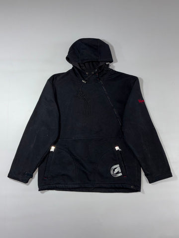 Ecko Unltd. Vintage Black Technical Half-Zip Hooded Pullover Jacket (XL/2XL)