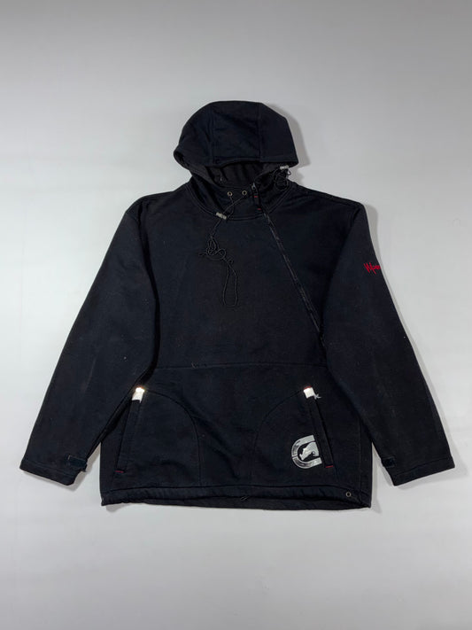Ecko Unltd. Vintage Black Technical Half-Zip Hooded Pullover Jacket (XL/2XL)
