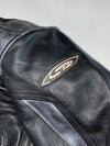 Swift Black & Grey Leather Motorcycle Racing Jacket – Armoured Panels (Padded) (M)
