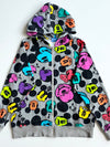 Tokyo Disney Resort Mickey All-Over Print Zip Hoodie – Grey (M)