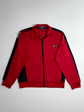 Polo Sport Ralph Lauren | Vintage RL-67 Red Black Track Jacket (XL)