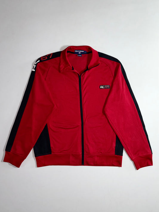 Polo Sport Ralph Lauren | Vintage RL-67 Red Black Track Jacket (XL)